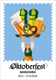 Oktoberfestplakat 2025 - Wiesnplakat München (c) Bild RAW / LHM - Design by Amiera Harithas und Dianah-Charles Francis)