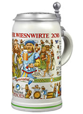 Gemeinsamer Festkrug der Wirte - Wirtekrug 2016 mit Zinndeckel