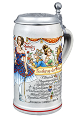 Wirtekrug 2017 mit Zinndeckel - Gemeinsamer Bierkrug der Festwirte