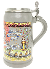 Wirtekrug 2021 mit Zinndeckel - Gemeinsamer Bierkrug der Festwirte