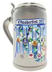 Wirtekrug 2023 mit Zinndeckel - Gemeinsamer Bierkrug der Festwirte