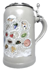 Wirtekrug 2025 mit Zinndeckel - Gemeinsamer Bierkrug der Festwirte