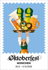 Oktoberfestplakat 2025 - Das neue Wiesnplakat ist da! (c) RAW/LHM - Amiera Harithas und Dianah-Charles Francis