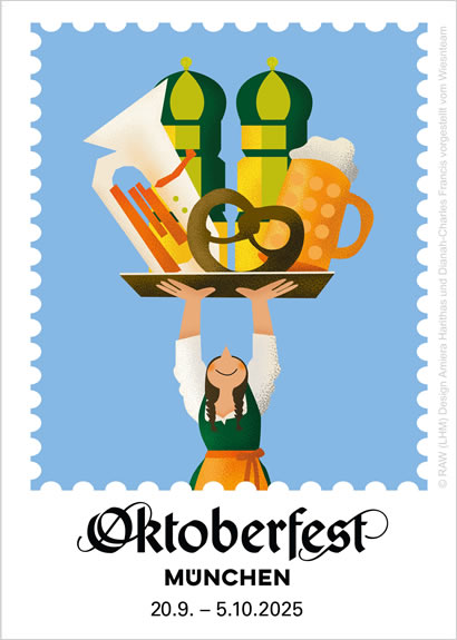Das neues Wiesnplakat 2025 - Aktuelles Plakat vom Oktoberfest - New official oktoberfest poster - (c) RAW/LHM by Amiera Harithas und Dianah-Charles Francis