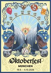 Platz 2 - Plakatdesign Wettbewerb zum Oktoberfest 2026 - Karl Roland Hefter (RAW/LHM)